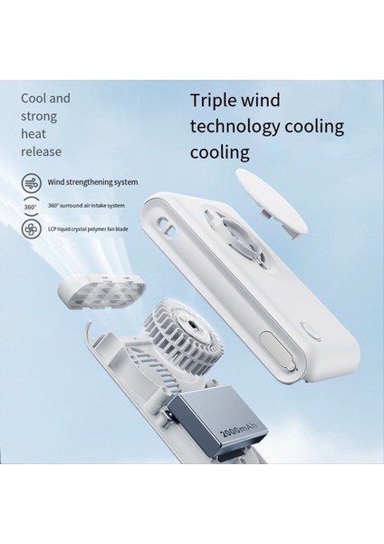 Bel Klipsli ve Boyun Askılı Tasarıma Sahip Şarj Edilebilir Taşınabilir Vantilatör, Kamp ve Açık Hava Aktiviteleri Için Eller Serbest Soğutma (Yurt Dışından) fiyatları