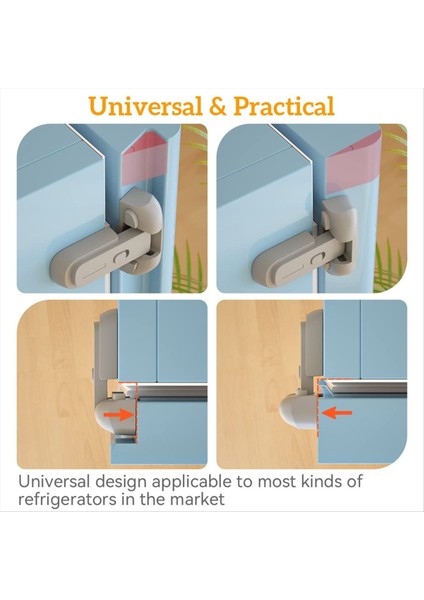2 Adet Güvenli Buzdolabı Kilidi, Çocuklara Karşı Korumalı Buzdolabı Dondurucu Kapısı, Sızdırmazlık Şeritleriyle Buzdolaplarını Korur Gri (Yurt Dışından) fırsatları