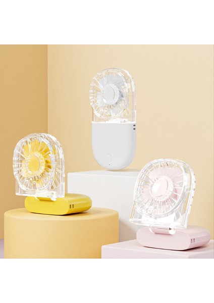 Şeffaf Tasarımlı, Beş Kademeli Ayarlı Askılı ve Masaüstü Standlı Taşınabilir USB Fanlar Pembe (Yurt Dışından) fiyatları