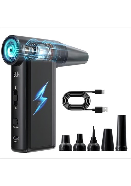 Mini Fan, Basınçlı Hava Toz Alma Cihazı 130000 Rpm Kablosuz Güçlü Üfleyici, Temizlik, Araba, Ev Aletleri Için (Yurt Dışından)