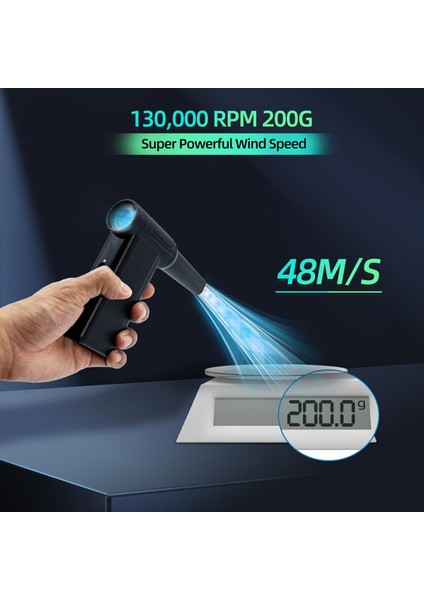 Mini Fan, Basınçlı Hava Toz Alma Cihazı 130000 Rpm Kablosuz Güçlü Üfleyici, Temizlik, Araba, Ev Aletleri Için (Yurt Dışından) fiyatları