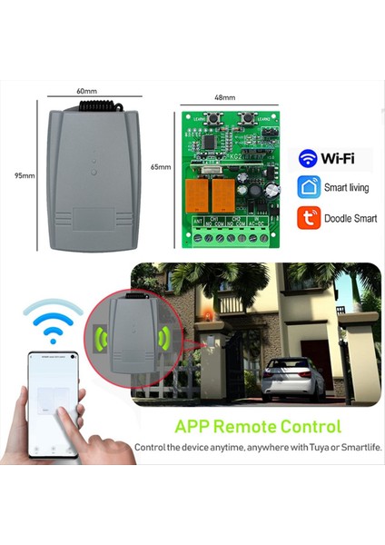 Wifi Garaj Kapısı Sürgülü Kapı Açacağı Tuya Akıllı Anahtar Kablosuz Uzaktan Kumanda 12V 24V Alıcı Döner Kod (Yurt Dışından) modelleri