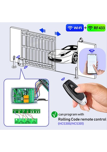 Wifi Garaj Kapısı Sürgülü Kapı Açacağı Tuya Akıllı Anahtar Kablosuz Uzaktan Kumanda 12V 24V Alıcı Döner Kod (Yurt Dışından) fırsatları