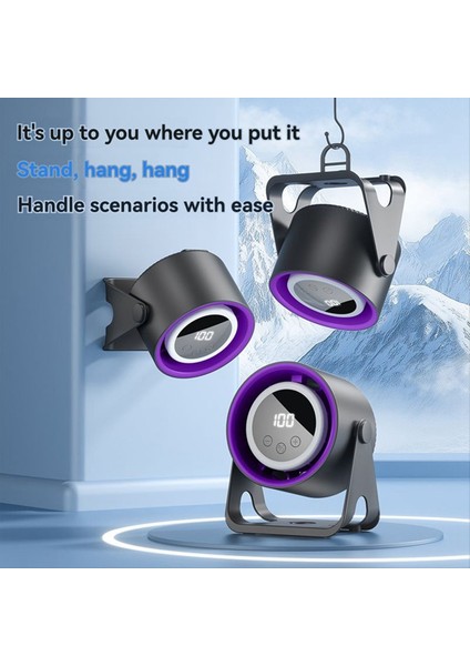 Masaüstü Vantilatörleri Küçük Sessiz, 100 Hız Şarj Edilebilir Taşınabilir Vantilatör, 1800MAH Pil ile Dijital Ekranlı Beyaz (Yurt Dışından)