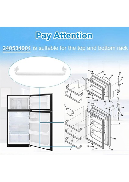 240534901 Buzdolabı Kapı Rafı Çubuğu Uyumlu Değiştirilebilir 948954 AP3214630 PS734935 EAP734935 Dondurucu Çekmecesi (Yurt Dışından) indirimleri
