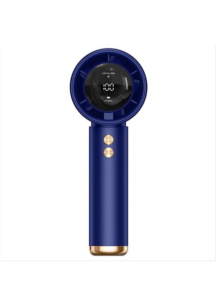 Taşınabilir Fan El Tipi Masaüstü Küçük Şarj Edilebilir Mini Turbo Yüksek Hızlı USB Mavi (Yurt Dışından)