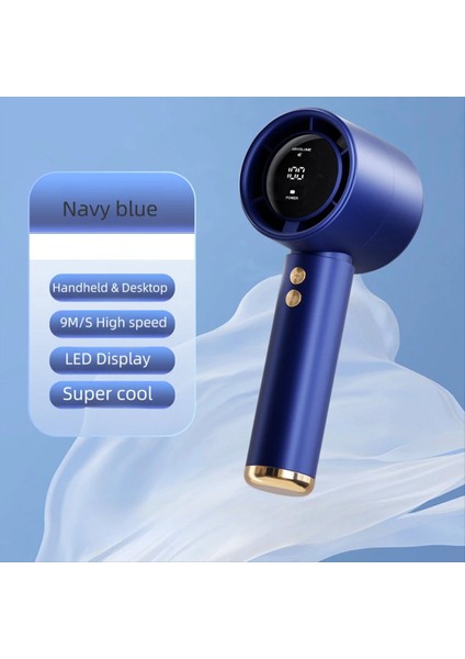 Taşınabilir Fan El Tipi Masaüstü Küçük Şarj Edilebilir Mini Turbo Yüksek Hızlı USB Mavi (Yurt Dışından) indirimleri