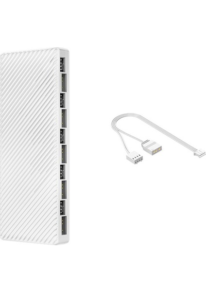 Argb/pwm Hub Çift 10 Genişletme Bağlantı Noktalı Argb Kontrol Cihazı 2'si 1 Arada Fan Hub Adaptörü Kasa Için Beyaz (Yurt Dışından)