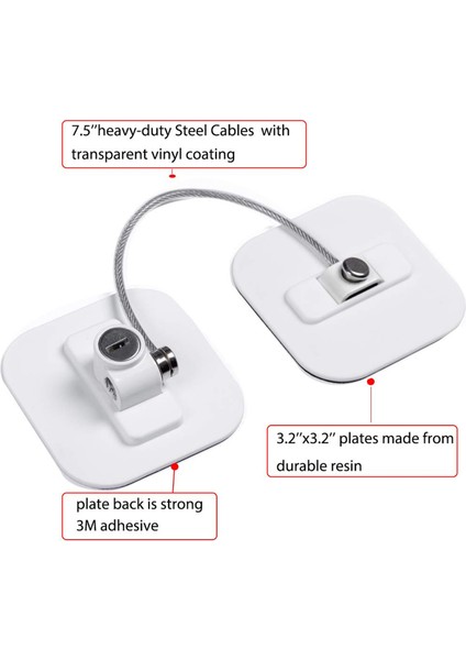 Buzdolabı Kilidi, Buzdolabı Kilitleri, Çocuk Güvenliği Için Anahtarlı Dondurucu Kilidi, Dolap Kilitleri - 2'li Paket (Yurt Dışından) fiyatları