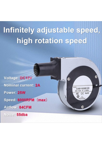 6000 Rpm Değişken Hız Kontrollü Barbekü Fanı Dc 12V Üfleyici Barbekü Piknik Izgara Odun Sobası Abd Fişi (Yurt Dışından) indirimleri