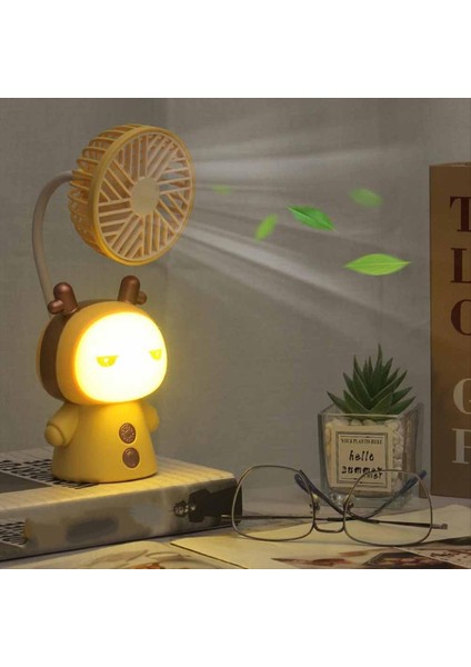 Mini Fan Karikatür Taşınabilir Gece Lambası USB Şarj Edilebilir Katlanabilir Küçük Masa Çalışma Masası Lambası C (Yurt Dışından) indirimleri