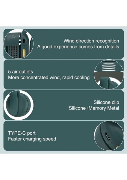 Küçük Whirlwind Klipsli Bel Boyun Vantilatörü, Taşınabilir Şarj Edilebilir Mini Kemer Vantilatörü, Sessiz, - Ofis ve Spor Salonu Için Ideal (Yurt Dışından) fırsatları