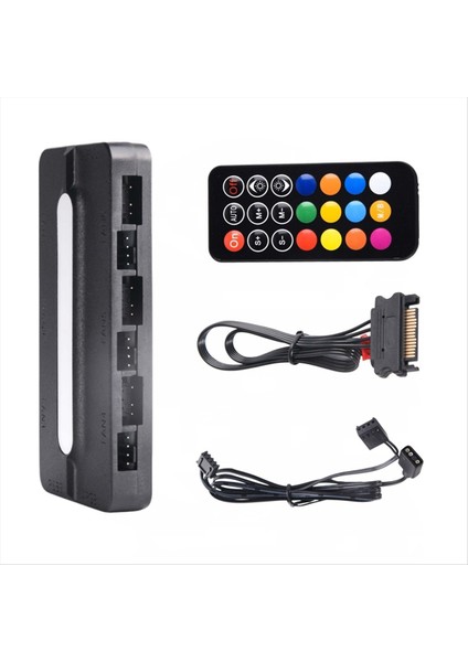 5V/3PIN Argb 4pin Fan Pwm Hub 1to6 Müzik Ritmi Sıcaklık Kontrol Cihazı Aura Sync Soğutma Uzaktan Kumanda Şasi Hub'ı (Yurt Dışından) fiyatları