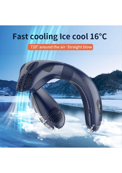 Boyun Askılı Küçük Vantilatör Taşınabilir USB Şarjlı Kanatsız Türbin Giyilebilir Soğutma Klima Soğutma (Yurt Dışından) fırsatları