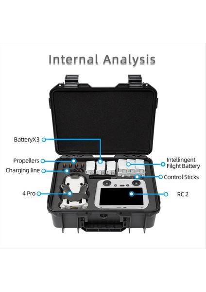 Mini 4 Pro Saklama Kutusu Patlamaya Dayanıklı Taşınabilir Su Geçirmez Kutu Sert Kabuk Büyük Kapasiteli (Yurt Dışından) modelleri