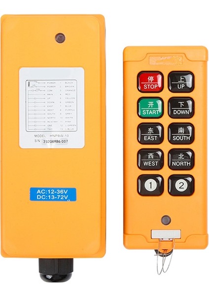 Endüstriyel Kablosuz Vinç Radyo Uzaktan Kumanda Sistemi 1 Verici 10 Kanal Hız Kaldırma Anahtarı (Yurt Dışından)