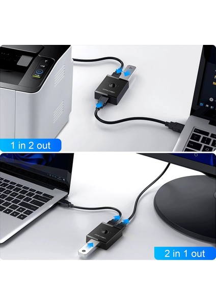 USB Switch Kvm Hub 3.0 Switcher Seçici Pc Klavye Fare Yazıcı 1 Paylaşım 2 Cihaz (Yurt Dışından) indirimleri