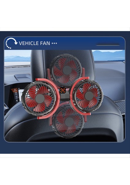 Araba Çift Kafalı Vantilatör Vantuz Montajlı Arka Koltuk 360 Derece Ayarlanabilir Çok Fonksiyonlu Hava Soğutma (Yurt Dışından) fırsatları