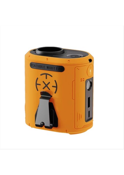 Yüksek Hızlı Turbo Bel Askılı Vantilatör Açık Hava USB Güç Bankası Yüksek Kliması Sarı (Yurt Dışından)
