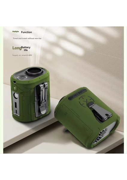 Yüksek Hızlı Turbo Bel Askılı Vantilatör Açık Hava USB Güç Bankası Yüksek Kliması Sarı (Yurt Dışından) indirimleri