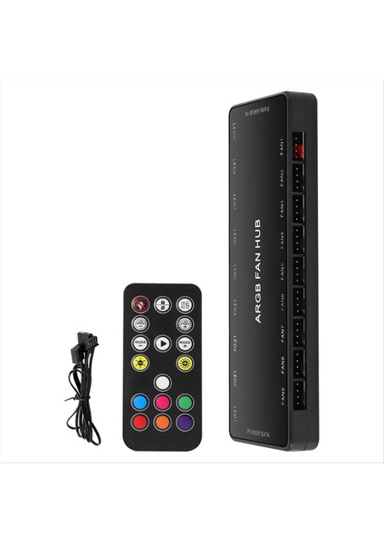 Pc Için Argb Kontrol Cihazı 1 Ila 9 Hub Uzaktan Kumanda 5V 3 Pin Soğutma Fanı Adaptörü 4 Pwm Yerleştirme Istasyonu (Yurt Dışından)