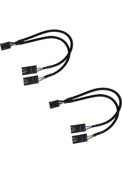 Hub, Lighting Node Core ve Icue Commander Core Xt Için 4 Pin Erkek - Dişi Fan Rgb Ayırıcı Kablo 2 Adet (Yurt Dışından)
