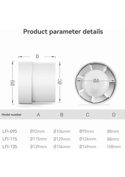 Kanal Basınçlı Fan 4 Inç 5 Inç 6 Inç Banyo Havalandırma Mutfak Duvar Hava Temizleme Egzozu -11S (Yurt Dışından) fiyatları