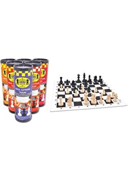 Rulo Silindir Satranç Seti 30 cm 8 cm Çapında Hediye Seçeneği ile fiyatları