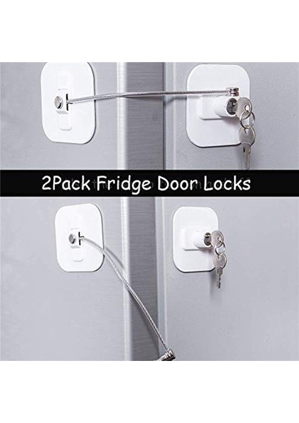 Yetişkinler Için Anahtarlı Buzdolabı Kilidi, Mini Buzdolabı Kilidi, Buzdolabı, Dolap Kapağı (Beyaz 4'lü Paket) (Yurt Dışından) fırsatları