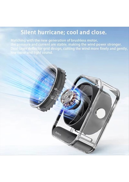 Mini Masaüstü Vantilatör Ofis LED Dijital 3000MAH USB Şarj Edilebilir 100 Hız Büyük Sessiz Sirkülasyon B (Yurt Dışından) modelleri