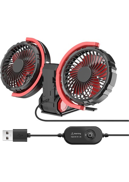 Araba Çift Kafa Fan Fırçasız Motor Hava Soğutma Ayarlanabilir 3 Modlu Otomatik Soğutucu Taşınabilir Gösterge Paneli (Yurt Dışından)