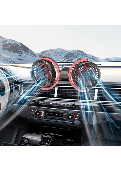 Araba Çift Kafa Fan Fırçasız Motor Hava Soğutma Ayarlanabilir 3 Modlu Otomatik Soğutucu Taşınabilir Gösterge Paneli (Yurt Dışından) modelleri