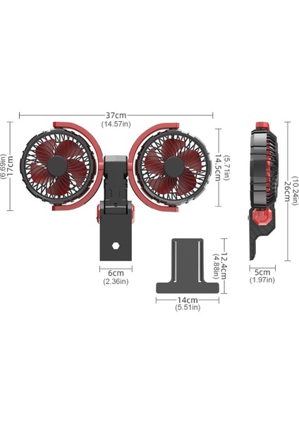 Araba Çift Kafa Fan Fırçasız Motor Hava Soğutma Ayarlanabilir 3 Modlu Otomatik Soğutucu Taşınabilir Gösterge Paneli (Yurt Dışından) indirimleri