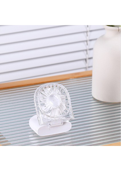 Şeffaf Tasarımlı, Beş Kademeli Ayarlı, Askılı ve Masaüstü Standlı Taşınabilir USB Fanlar Beyaz (Yurt Dışından)