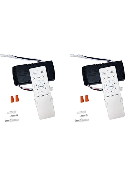 2 Adet Evrensel Tavan Vantilatörü Uzaktan Kumanda Kiti Yedek Parça, 6 Hız ve Zamanlama, Dc Işık Için Yedek Parça (Yurt Dışından)