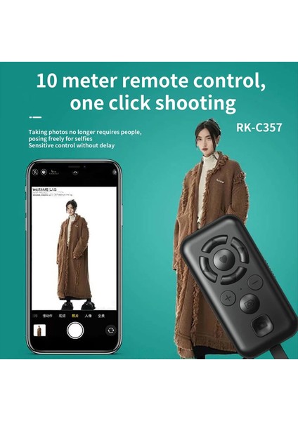 Uzaktan Kumanda Type-C Şarj Edilebilir Deklanşör Düğmesi Bluetooth 5.3 Kablosuz Kontrol Cihazı Navigasyon Roman Okuma Beyaz (Yurt Dışından) modelleri