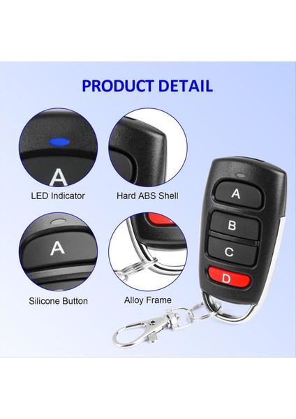 2 Adet Uzaktan Garaj Kapısı Kumandası, 433.92 Mhz Kapı, Kumanda Anahtarı, Yedek Elektrikli Kapı (Yurt Dışından) indirimleri