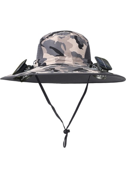 Ayarlanabilir Açık Hava Kamp Balıkçılık Yürüyüş Güneş Kremi Balıkçı Şapkası Güneş Fanı Kapağı Taşınabilir Şarjlı Ikili (Yurt Dışından)