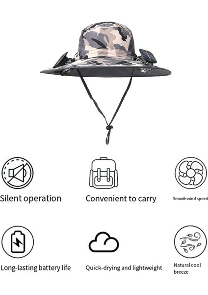 Ayarlanabilir Açık Hava Kamp Balıkçılık Yürüyüş Güneş Kremi Balıkçı Şapkası Güneş Fanı Kapağı Taşınabilir Şarjlı Ikili (Yurt Dışından) fiyatları