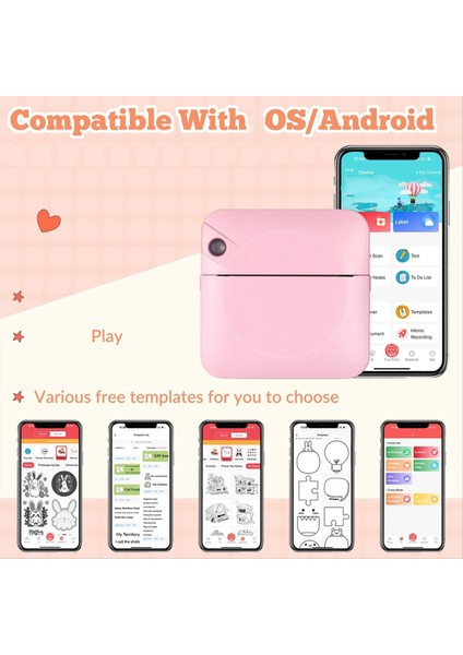 Bantlı Taşınabilir Etiket Makinesi Termal Yazıcı Kablosuz Mini Etiket Notlar Ajanda Not Fotoğraf Çalışması Için (Yurt Dışından) fırsatları