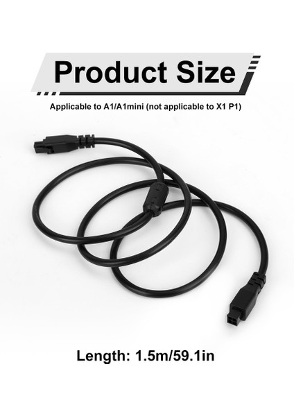 1,5 M 4 Pin Lite Uzatma Kablosu, Manyetik Halkalı Kordon, A1/A1MINI Için 3D Yazıcı Aksesuarları (Yurt Dışından) modelleri