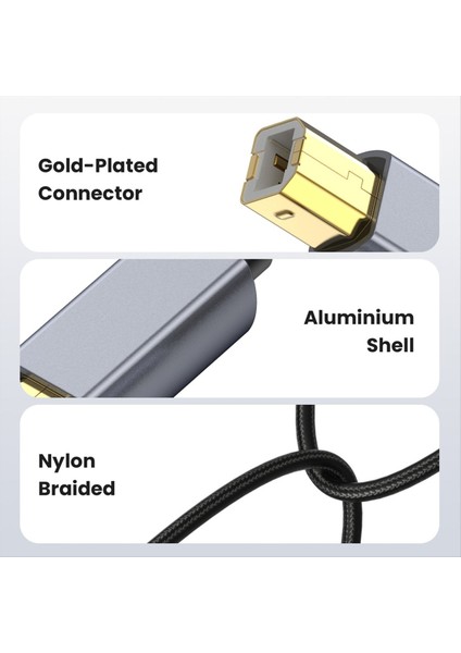 3 Metre USB Yazıcı Kablosu, USB 2.0 Tip A Erkek - B Tarayıcı Kablosu ve Daha Fazlası (Yurt Dışından) indirimleri