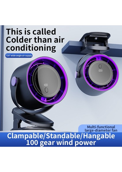 3'ü 1 Arada Klipsli Sirkülasyon Fanı 100 Hız Ayarlanabilir Mini Masa Şarj Edilebilir Ofis Dış Mekan Kliması (Yurt Dışından) modelleri