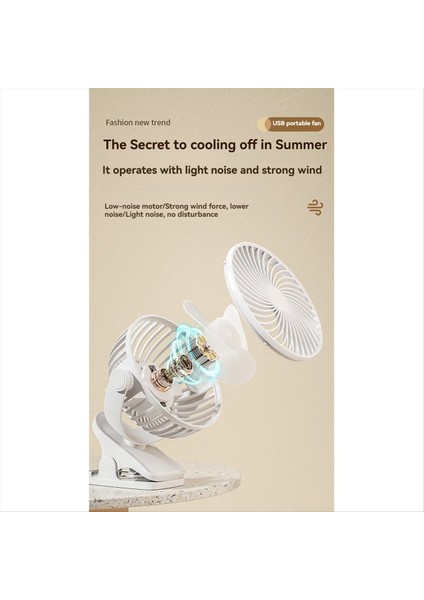 Mini Vantilatör Şarj Edilebilir Döner Askılı Klipsli Taşınabilir Ofis Yatak Odası Yurt Dış Mekan Hediyeleri Beyaz (Yurt Dışından) modelleri