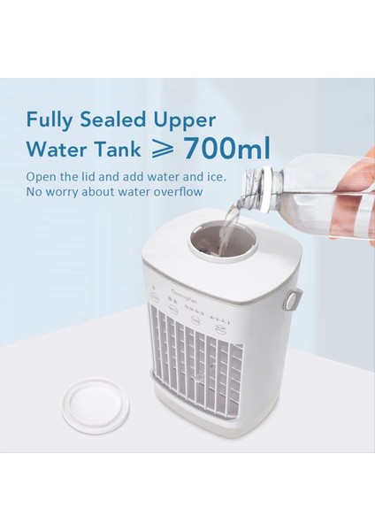 Nemlendirici ve LED Gece Lambası ile Taşınabilir Hava Soğutucu - Ev Ofis Kullanımı Için Kompakt Klima Fanı (Yurt Dışından) fiyatları