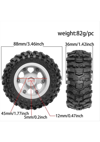 1/10 Rc Paletli Araç Axial SCX10 Pro Capra Trx4,c Için 4 Adet 88MM 1.9in Beadlock Jant ve Yumuşak Kauçuk Lastik Seti (Yurt Dışından) fiyatları
