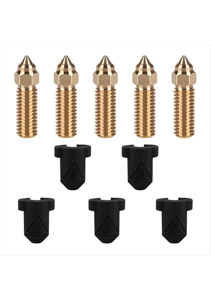 5 Adet 0,4 mm Pirinç Nozul Silikon Kılıf Kiti, K1, K1 Max, -10 Se 3D Yazıcı Için Ekstruder Sıcak Uç Kiti (Yurt Dışından)