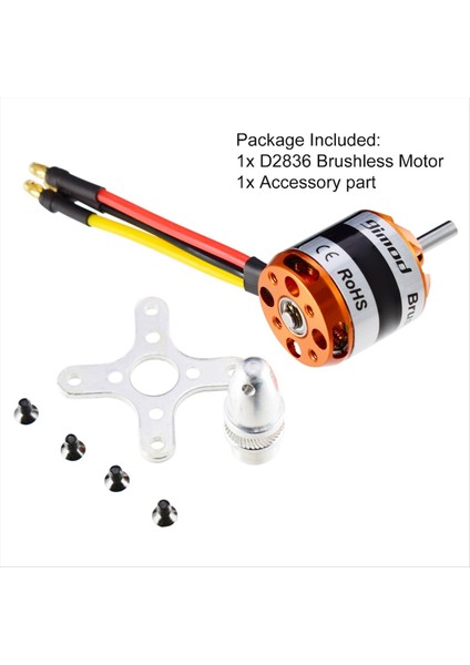 D2836 2836 Fırçasız Motor 2-4s Lipo 4mm Şaft Çapı 40A Esc Sabit Kanatlı Iha'lar Için Uygun 1120KV (Yurt Dışından) modelleri