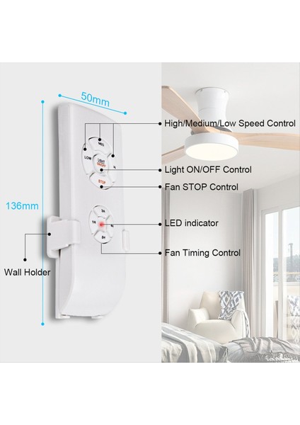 Kablosuz Tavan Vantilatörü Lambası Uzaktan Kumanda Kiti Ev Aydınlatma Sistemleri Için Zamanlama Fonksiyonlu Işık Kısıcı Us Plug (Yurt Dışından) indirimleri
