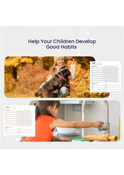 Çocuklar Için Kuru Silinebilir Iş Listesi - 4 Parça Davranış Listesi ve Silgi ve Ödüllü 6 Renkli Kalem (Yurt Dışından) indirimleri